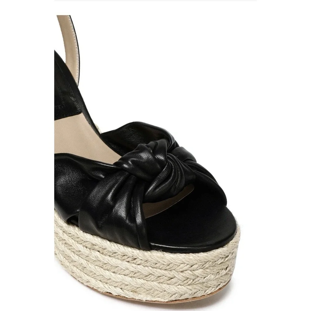 Michael Kors Collection Silvana Runway platform sandal in black leather Size 8 - Picture 2 of 16